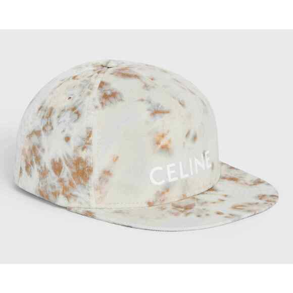Celine Glacier Tie Dye Velvet Logo Baseball Cap Adjustable Snapback Hat Medium